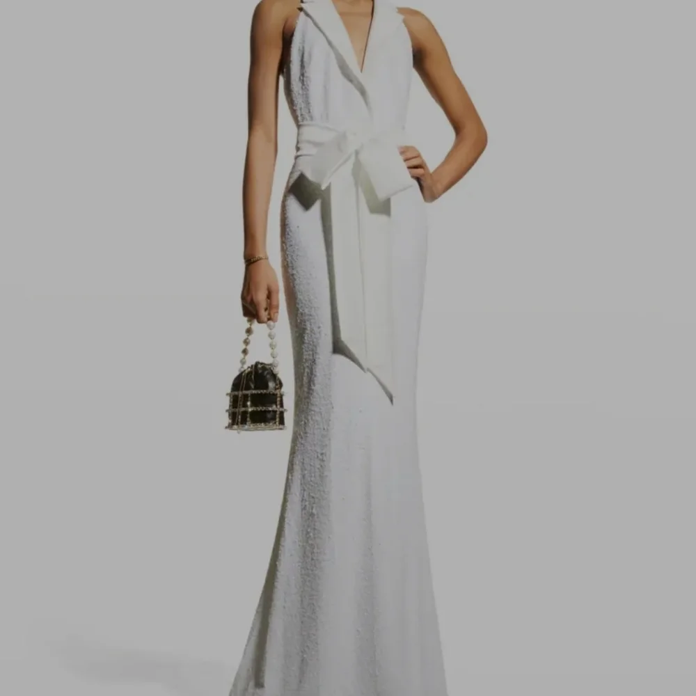 Badgley Mischka Sequined Mikado Gown - Picture 3 of 10